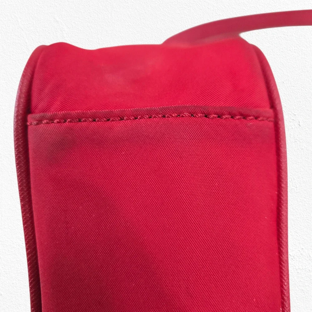 Kate Spade Red Nylon Crossbody Bag Stripe Lining Adjustable Strap Shoulder Purse